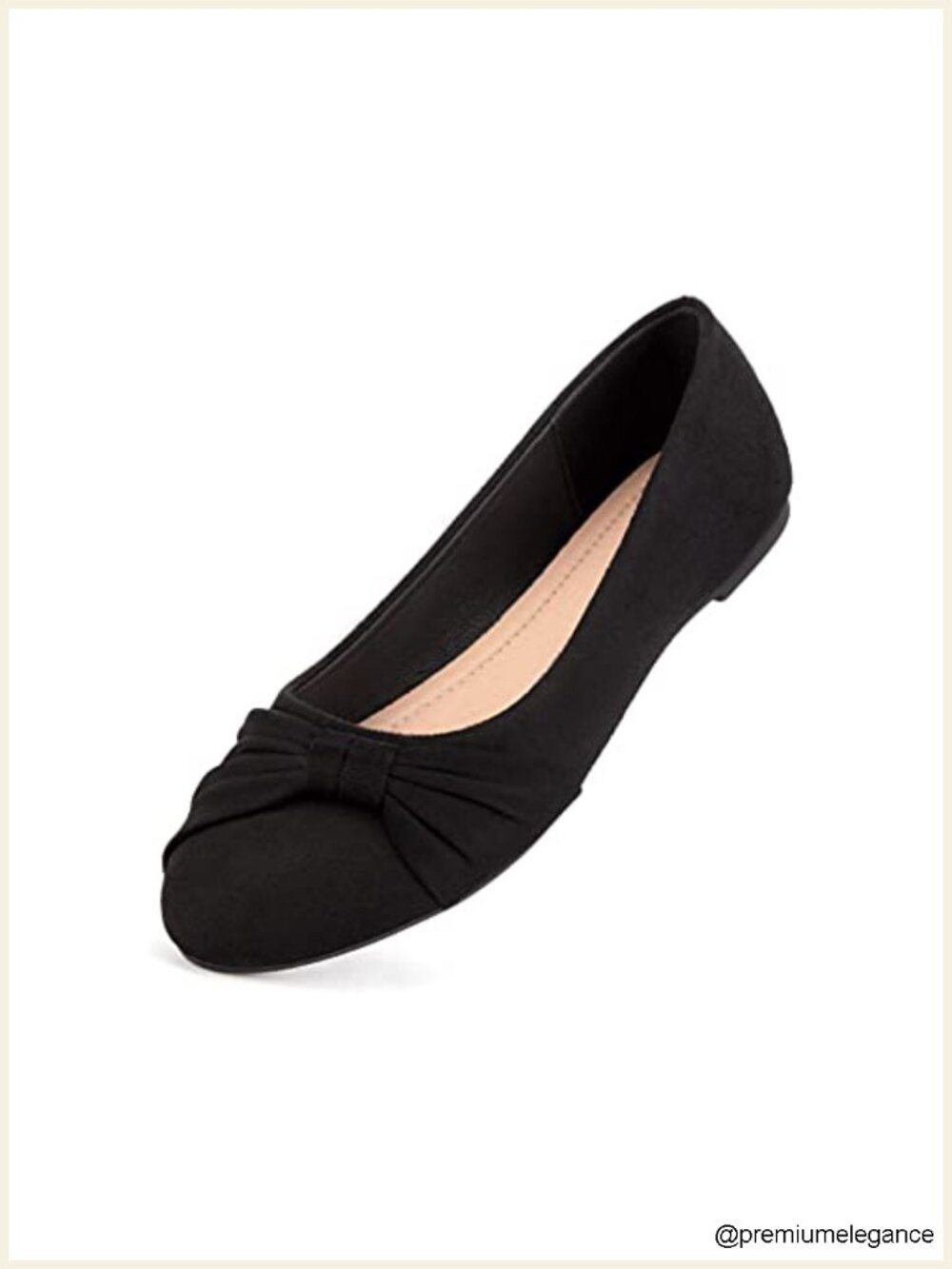 Faux Suede Ballet Flats Round Toe Slip On Comfortable Dressy Walking Shoes